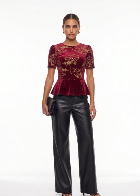 Marc Angelo velvet top MA82265 red