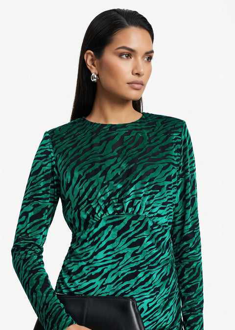 MA82297 T357 Velvet Top In emerald