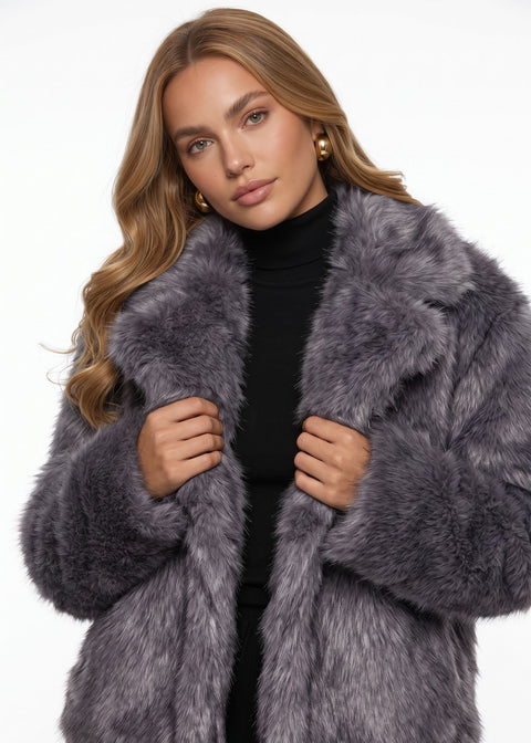 MARCANGELO FUR COAT MA85535 GREY