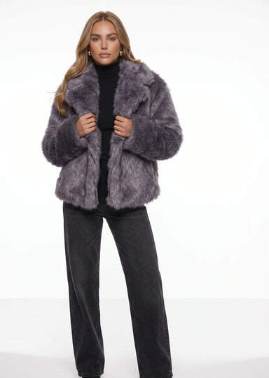 MARCANGELO FUR COAT MA85535 GREY - Marc Angelo
