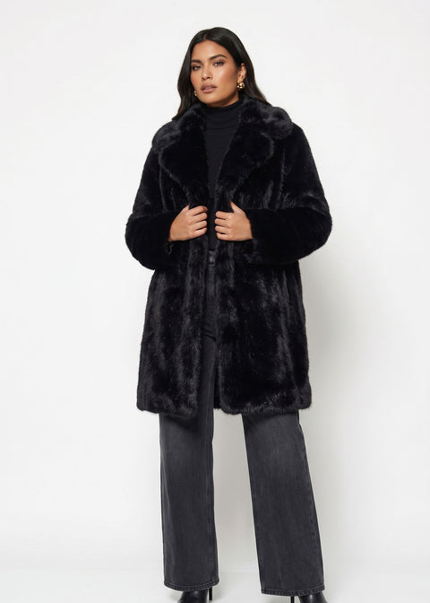 MARCANGELO FUR COAT MA85536 BLACK - Marc Angelo