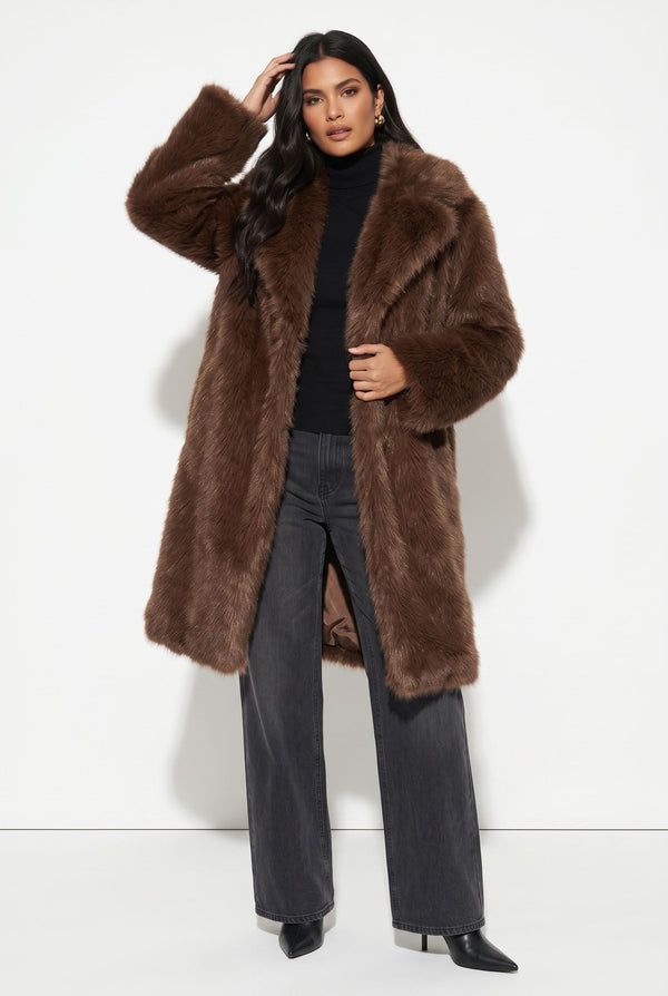 MARCANGELO FUR COAT MA85536 BROWN