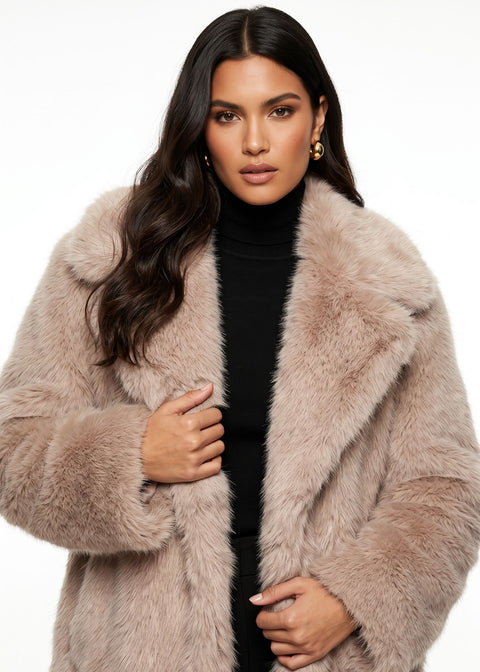 MARCANGELO FUR COAT MA85536 STONE - Marc Angelo