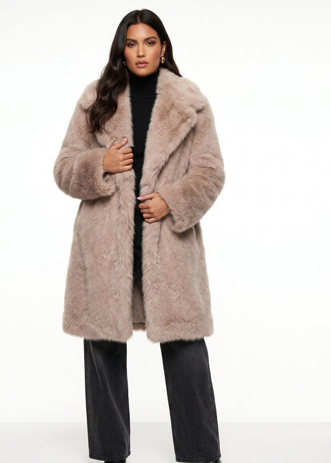MARCANGELO FUR COAT MA85536 STONE - Marc Angelo