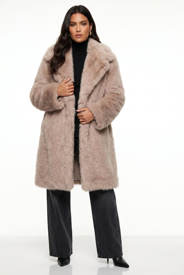 MARCANGELO FUR COAT MA85536 STONE