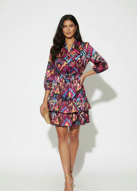 Pd31108 Ana Ruffle Hem Short Dress
