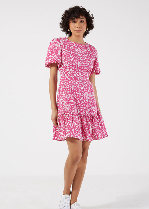 Pixie Daisy Short Puff Sleeve Dress