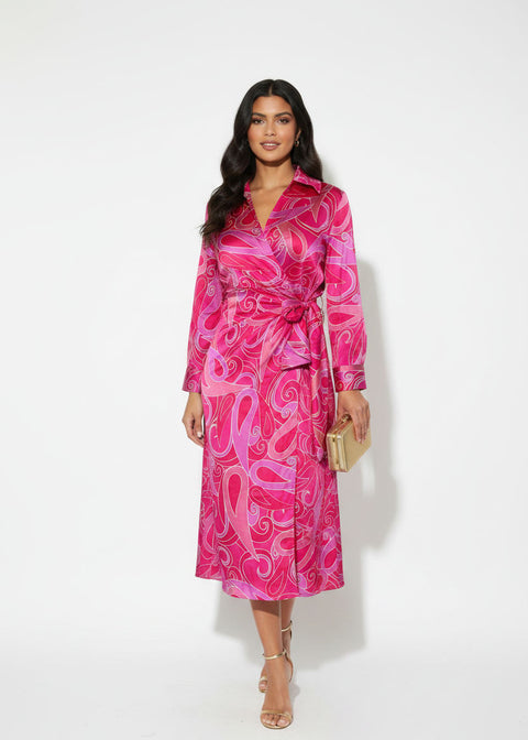 PD8169 D65-PNK midi dress