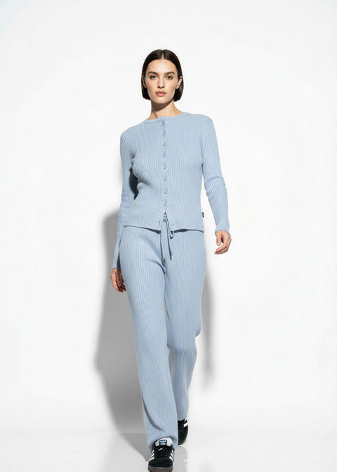 The Linear Rib Lounge Set in Light Blue - Marc Angelo