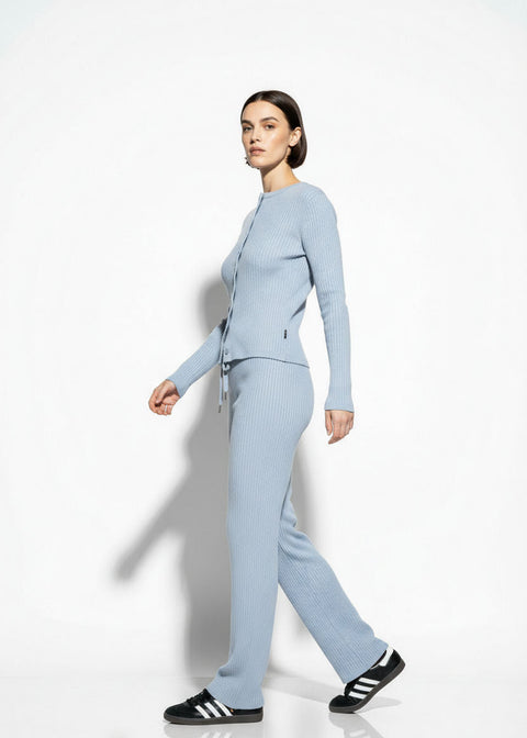 The Linear Rib Lounge Set in Light Blue - Marc Angelo