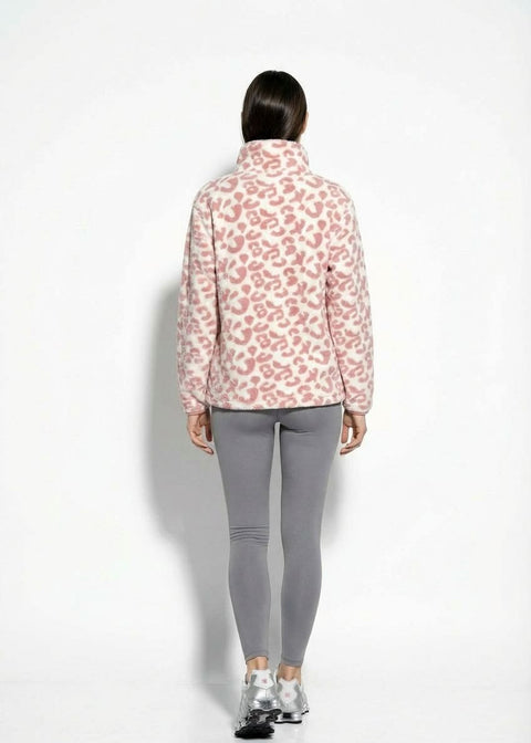 The Trek fleece in baby pink leopard - Marc Angelo