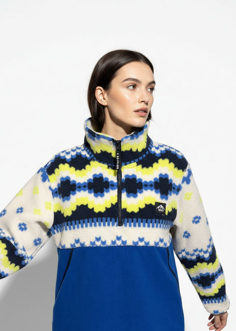 The Trek fleece in Neon Geo/ blue - Marc Angelo