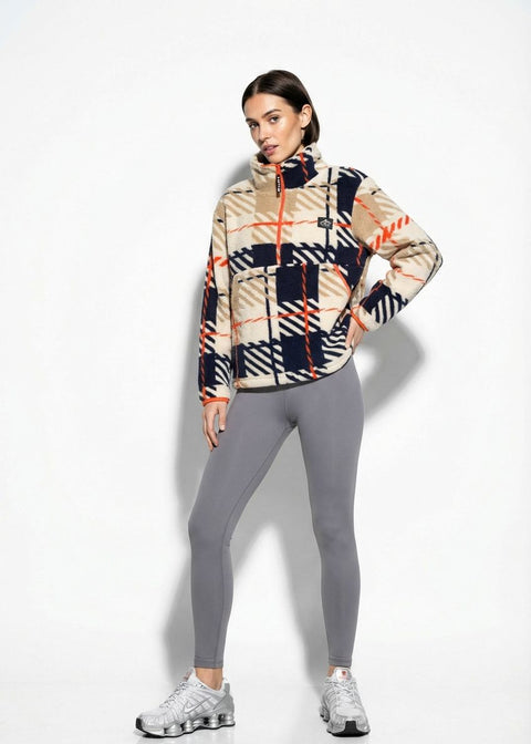The Trek fleece in Geo Orange - Marc Angelo
