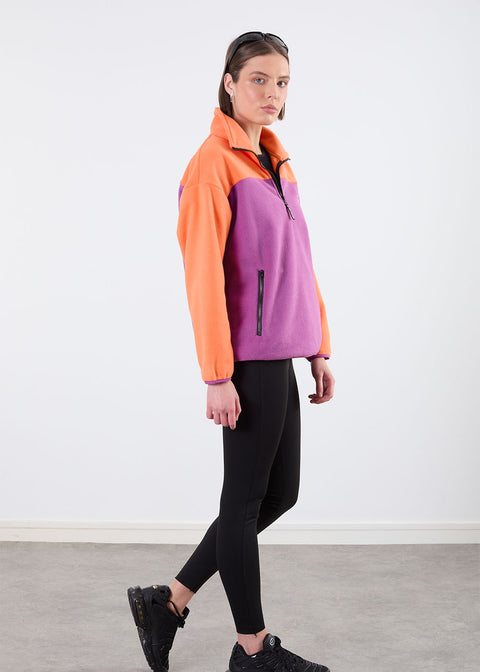 The Wander Fleece in Contrast Orange/Purple USCO45515