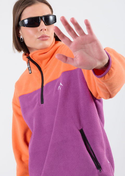 The Wander Fleece in Contrast Orange/Purple USCO45515