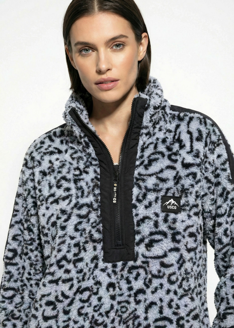 Horizon Fleece in Black/Grey Leopard us45519 - Marc Angelo