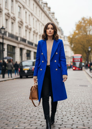 Marcangelo Royal Blue Tailored Coat MA1247