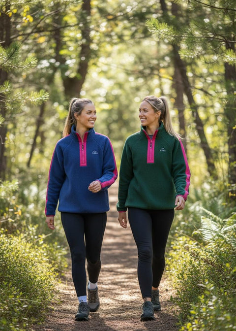 Horizon Fleece in Green/pink Contrast US45519
