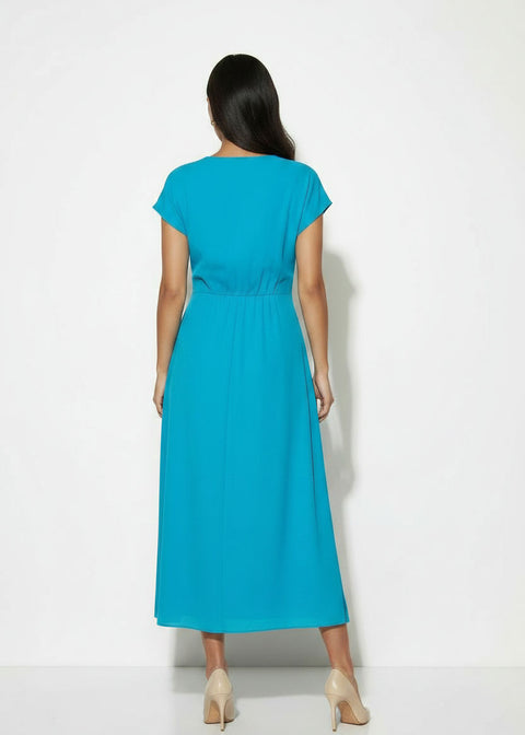 MA26153 AQUA Shell-Embellished Midi DresS