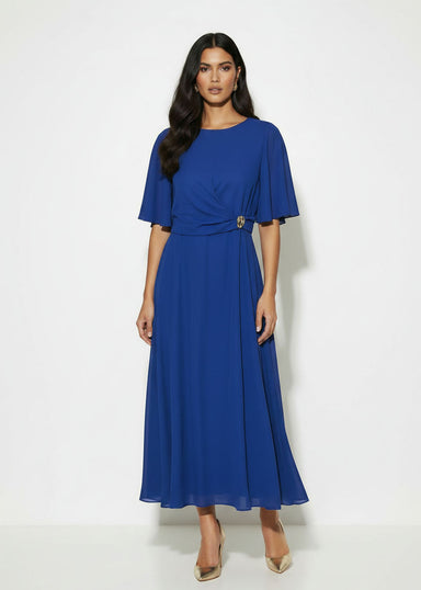 MA2625 ROYAL BLUE MIDI Dress - Marc Angelo