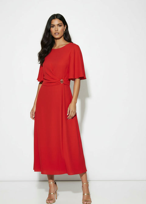 MA2625 RED MIDI Dress