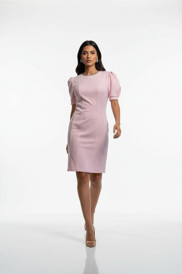 ma3025 Short-Sleeve Mini Dress pink