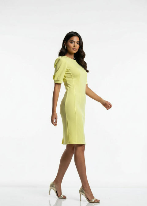 ma3025 Short-Sleeve Mini Dress yellow