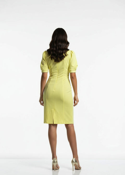 ma3025 Short-Sleeve Mini Dress yellow