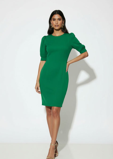 ma3025 Short-Sleeve Mini Dress Green - Marc Angelo