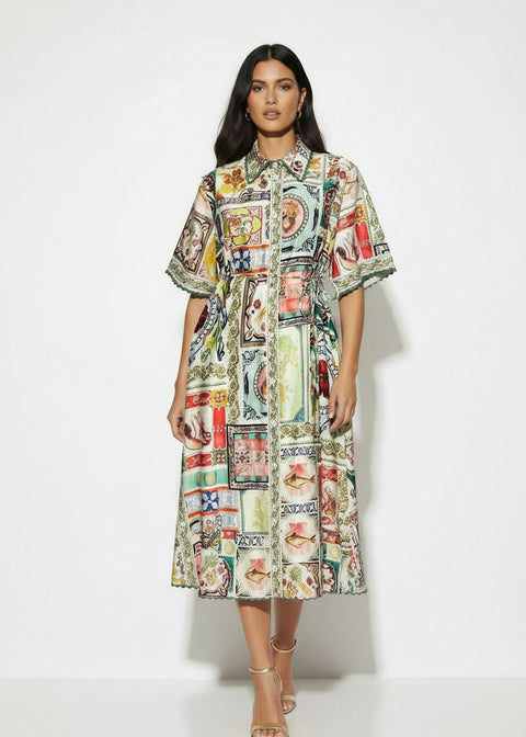 Mosaic Print Shirt Dress MA81354