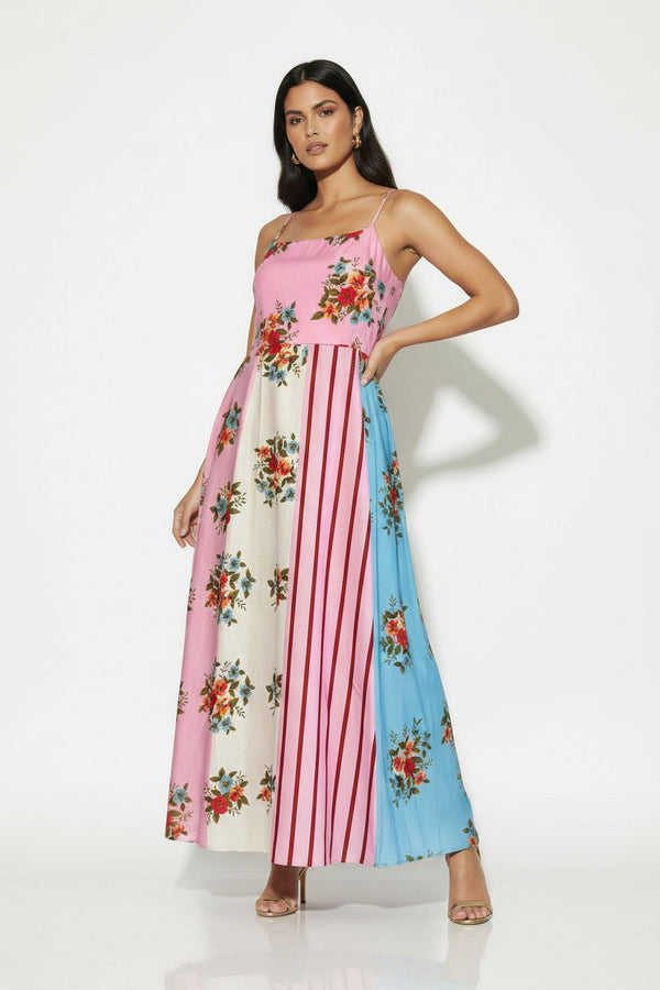 MA81356-D480 Patchwork Maxi Dress