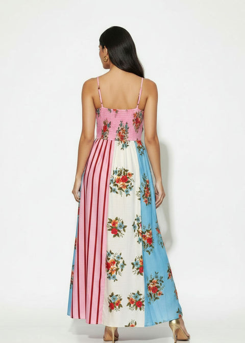 MA81356-D480 Patchwork Maxi Dress