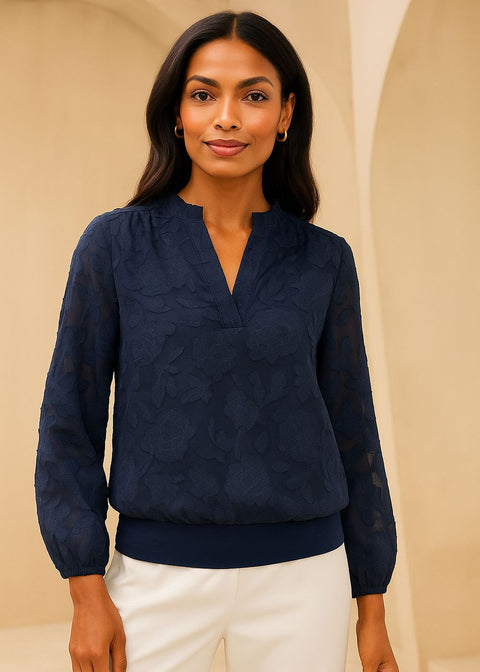 MA821612 long Sleeve Top in Navy