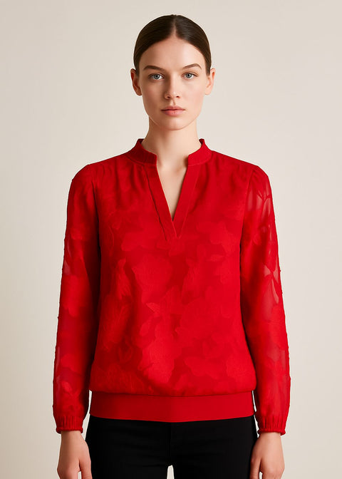 MA821612 long Sleeve Top in Red