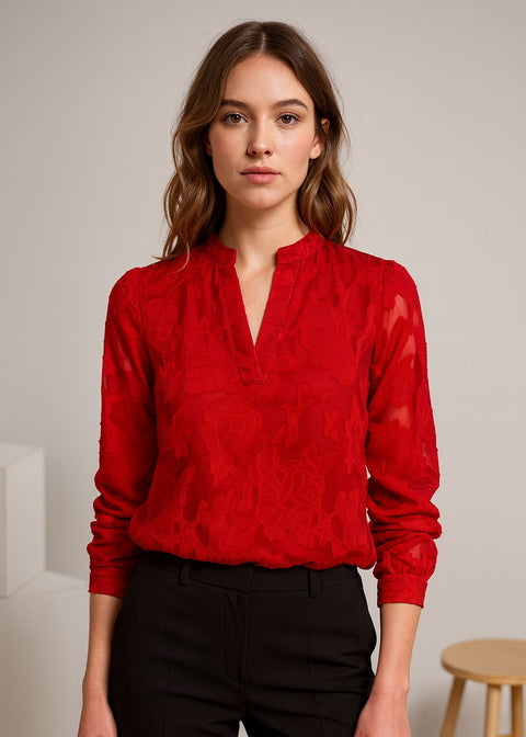 MA821612 long Sleeve Top in Red
