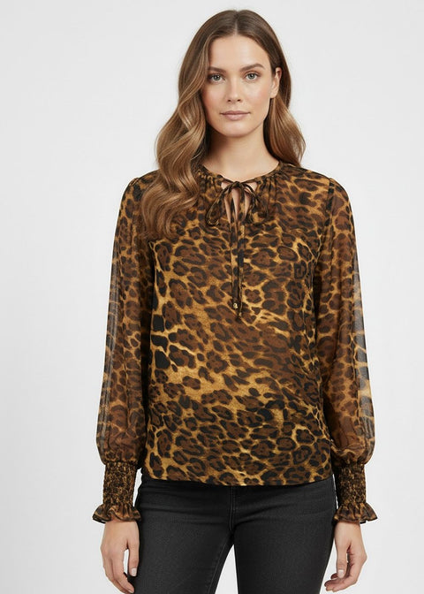 MA821666 D349 Leopard long Sleeve Top