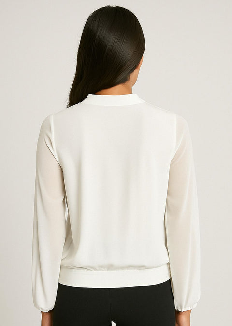 MA82293 Long Sleeve Top In Cream