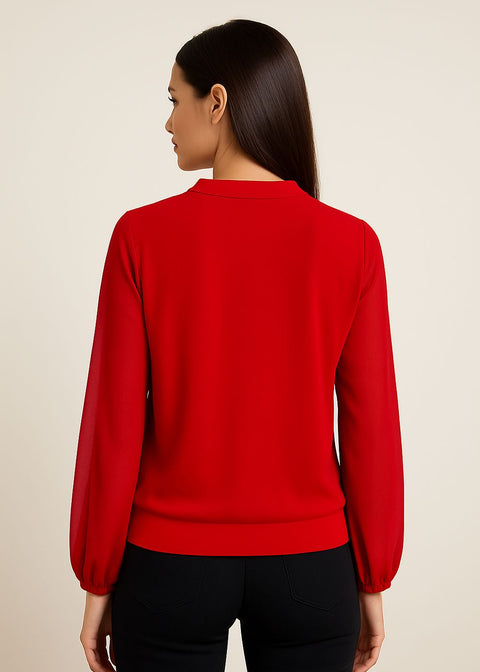MA82293 Long Sleeve Top In Red