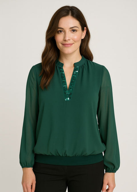 MA82293 Long Sleeve Top In Teal